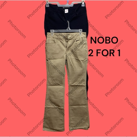 NoBo jeans 2 pk size 7 mid rise bootcut in tan and black - Picture 1 of 6